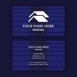 Roofing Contractor Professional Royal Blue Shingle 名刺