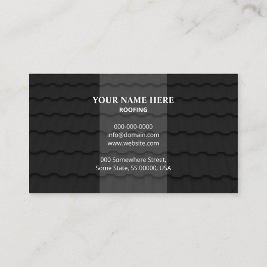 Roofing Modern Black Shingle Texture 名刺 (裏面)