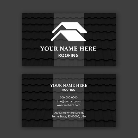 Roofing Modern Black Shingle Texture 名刺
