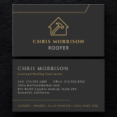 Roofing Roofer Construction Modern Black Gold 名刺