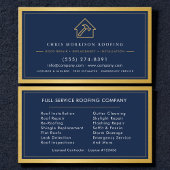 Roofing Roofer Construction Services Navy Blue  名刺