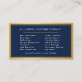 Roofing Roofer Construction Services Navy Blue 名刺 (裏面)