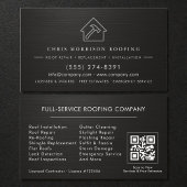 Roofing Service QR Code Metallic 名刺