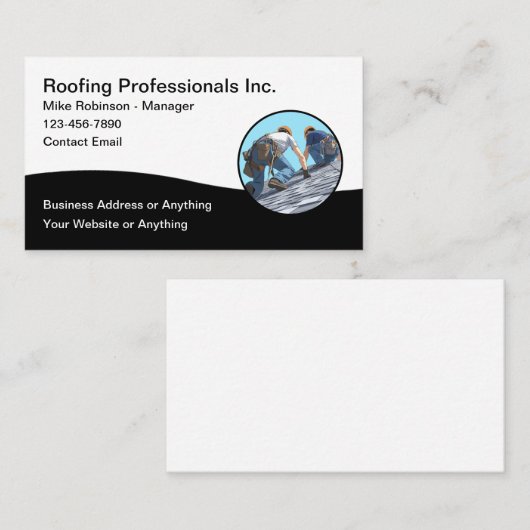 Roofing Services Modern Business Card Templates 名刺 (正面/裏面)
