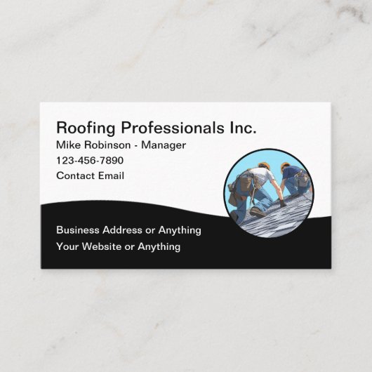 Roofing Services Modern Business Card Templates 名刺 (正面)