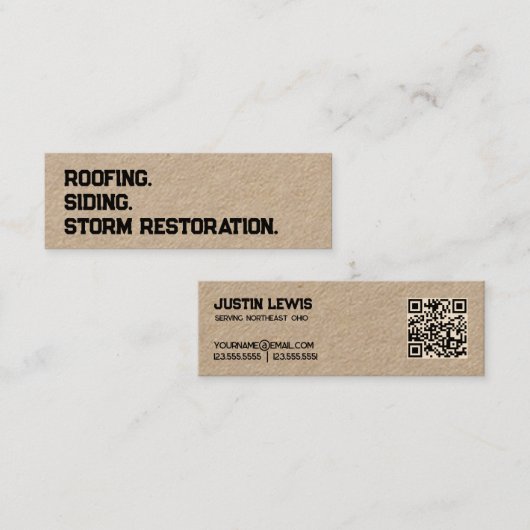 Roofing Siding QR スキニー名刺 (正面/裏面)