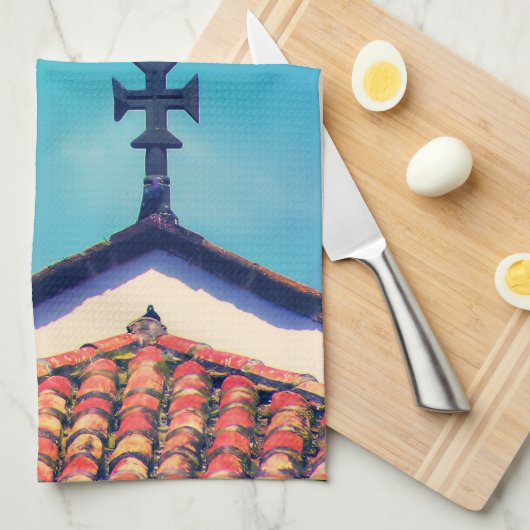 Rooftop Visitors : Funchal, Madeira (Portugal) キッチンタオル (四つ折り)