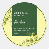 Rooibos Herbal Tea Business Label ラウンドシール (正面)