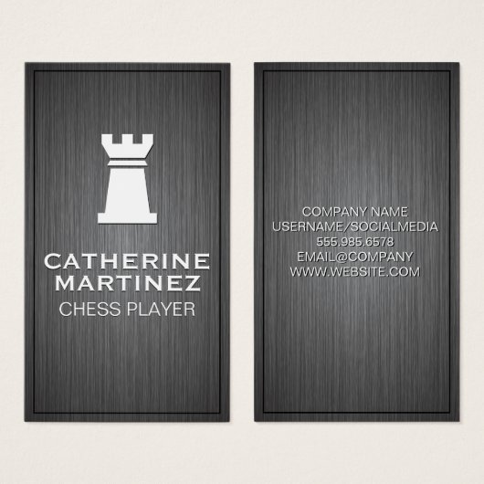 Rookロゴ |金属の背景 (正面&裏面)