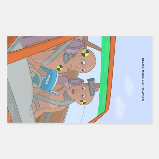 Rookieクラッシュテストダミー長方形ステッカー 長方形シール (正面)