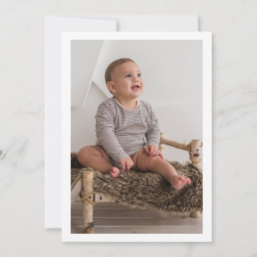 Rookie 1st Birthday Bear写真 招待状 (裏面)