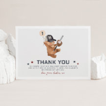 Rookie 1st Birthday Bear -サンキューカード