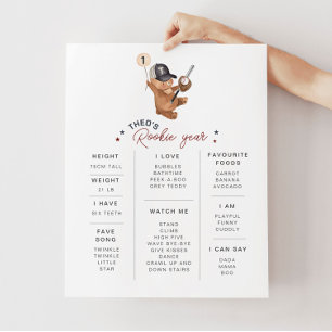 Rookie 1st Birthday Bear - Milestone Poster ポスター