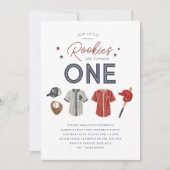 Rookie 1st Birthday Twins - One Photo招待状 招待状 (正面)