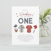 Rookie 1st Birthday Twins - One Photo招待状 招待状 (スタンド正面)