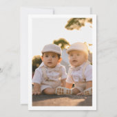 Rookie 1st Birthday Twins - One Photo招待状 招待状 (裏面)