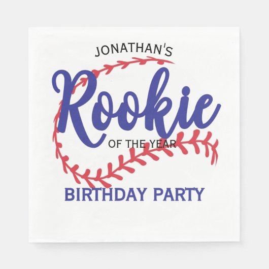 Rookie of the Year 1st Bday Baseball スタンダードランチョンナプキン (正面)