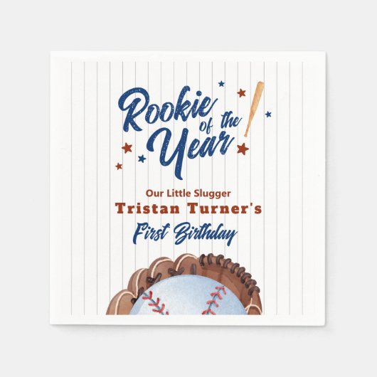 Rookie Of The Year 1st Birthday Paper スタンダードカクテルナプキン (正面)