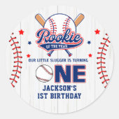 Rookie of the Year 1th Birthday Baseballステッカー ラウンドシール (正面)