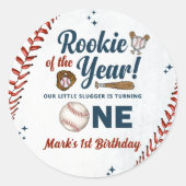 Rookie of the Year 1th Birthday Baseballステッカー ラウンドシール (正面)