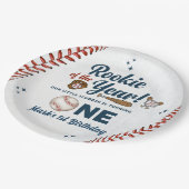 Rookie of the Year 1th Birthday Baseballパーティー ペーパープレート (アングル)