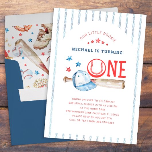 Rookie of the Year 1th Birthday Baseballパーティー 招待状