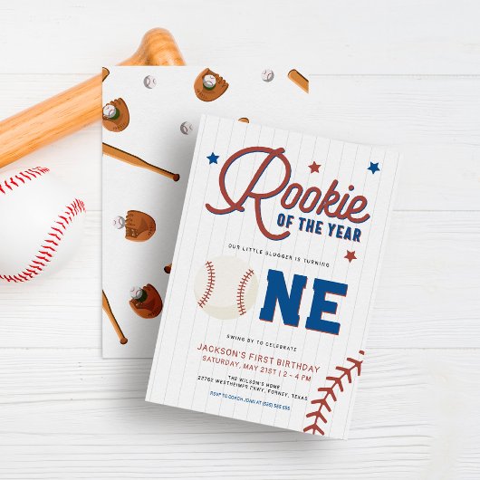 Rookie of the Year 1th Birthday Baseballパーティー 招待状