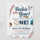 Rookie of the Year 1th Birthday Baseballパーティー 招待状 (正面)