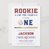 Rookie of the Year 1th Birthday Baseball Photo 招待状 (正面)