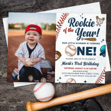 Rookie of the Year 1th Birthday Baseball Photo