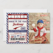 Rookie of the Year 1th Birthday Baseball Photo 招待状 (正面)