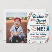 Rookie of the Year 1th Birthday Baseball Photo 招待状 (正面)