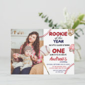 Rookie Of The Year Baseballをテーマにした1回目の誕生日 招待状 (スタンド正面)