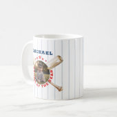 Rookie of the Year Baseball誕生日写真マグカップ コーヒーマグカップ (正面左)