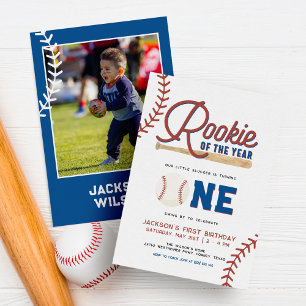 Rookie of the Year Baseball 1st Birthdayパーティーinv 招待状