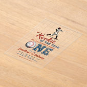 Rookie of the Year Baseball 1st Birthday アクリル招待状 (レイダウン)