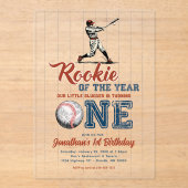 Rookie of the Year Baseball 1st Birthday アクリル招待状 (正面)