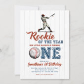 Rookie of the Year Baseball 1st Birthday 招待状 (正面)