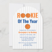 Rookie Of The Year Basketball 1st Birthday 招待状 (正面)