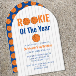 Rookie Of The Year Basketball 1st Birthday 招待状