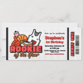 Rookie of the Year - Basketball Ticket Invitation 招待状 (正面)