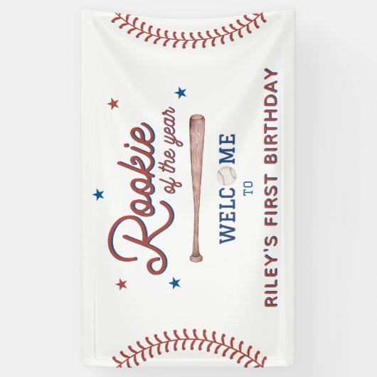 Rookie of the Year First誕生日へようこそ 横断幕 (縦)