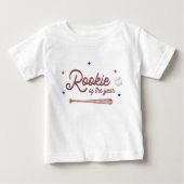 Rookie of the Year First誕生日シャツ野球 ベビーTシャツ (正面)