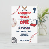 Rookie of the Year first birthday baseball party 招待状 (スタンド正面)