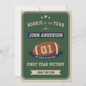 Rookie Of The Year Football 1st Birthday Party 招待状 (正面)
