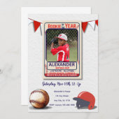 Rookie of the Year Photo Birthday Invitation 招待状 (正面/裏面)