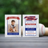 Rookie Year 1st Birthday Milestones Baseball Card エンクロージャーカード