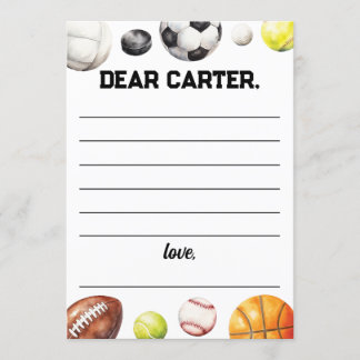 Rookie Year Sports誕生日タイムカプセルカード 招待状