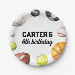 Rookie Year Sports Birthday ペーパープレート