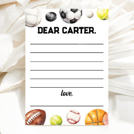 Rookie Year Sports Birthday Time Capsule Card 招待状